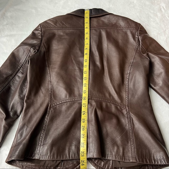 DANIER Italian Leather Brown Blazer - Picture 8 of 14